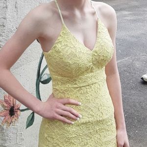 Yellow Dillard's Prom dress